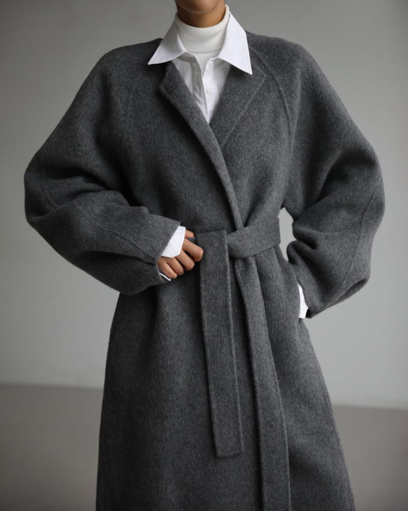 Paper Moon - Korean Women Fashion - #womensfashion - LUX alpaca double snap sleeved handmade belted coat - 6