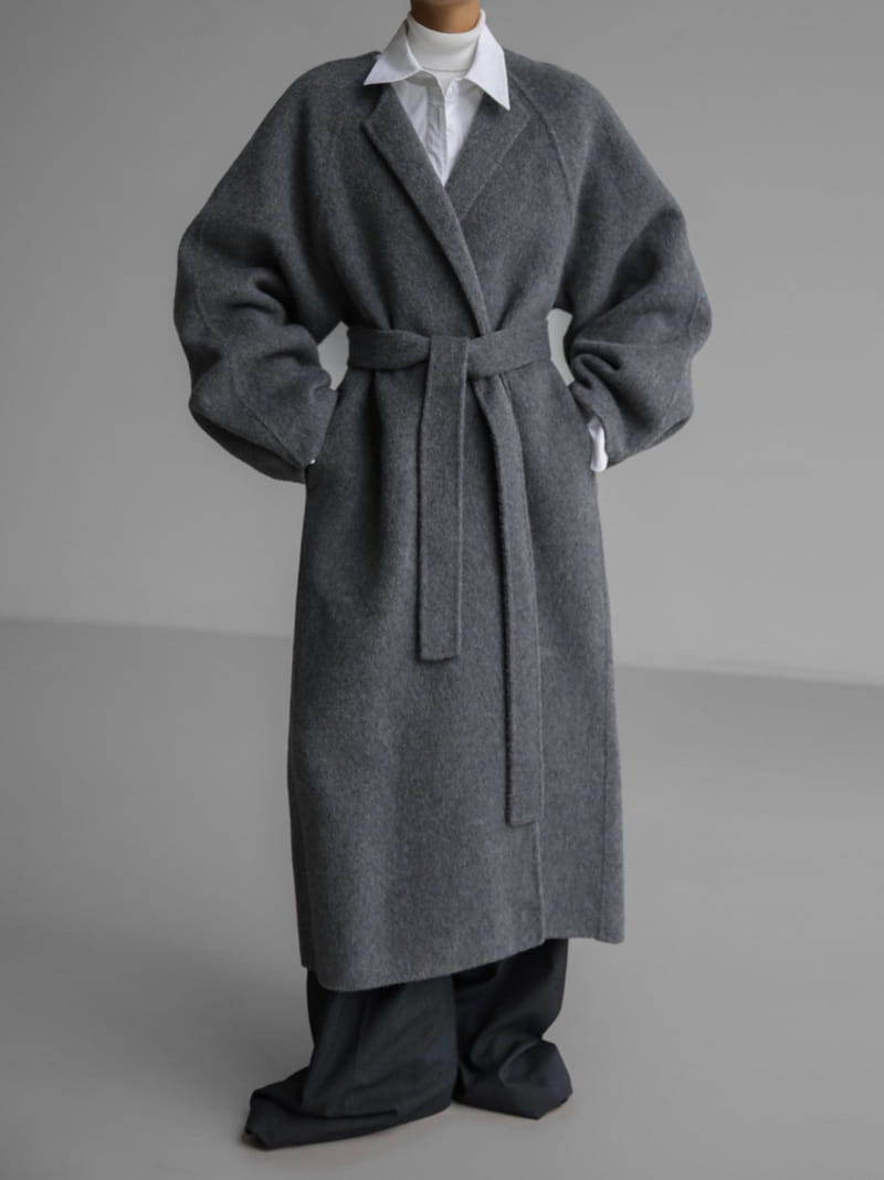 Paper Moon - Korean Women Fashion - #womensfashion - LUX alpaca double snap sleeved handmade belted coat - 8