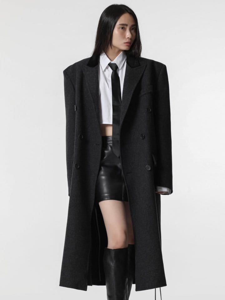 Paper Moon - Korean Women Fashion - #womensfashion - velvet collar double breasted oversized handmade coat - 11