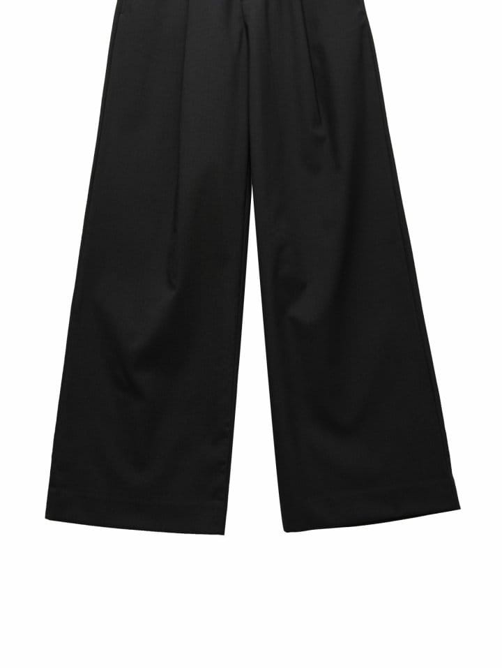 Paper Moon - Korean Women Fashion - #womensfashion - double waisted pin ~ tuck wide trousers - 11