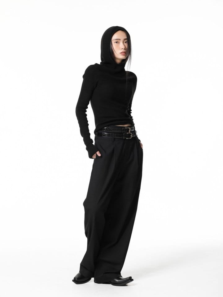 Paper Moon - Korean Women Fashion - #womensfashion - double waisted pin ~ tuck wide trousers - 3