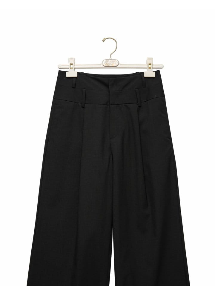 Paper Moon - Korean Women Fashion - #womensfashion - double waisted pin ~ tuck wide trousers - 7