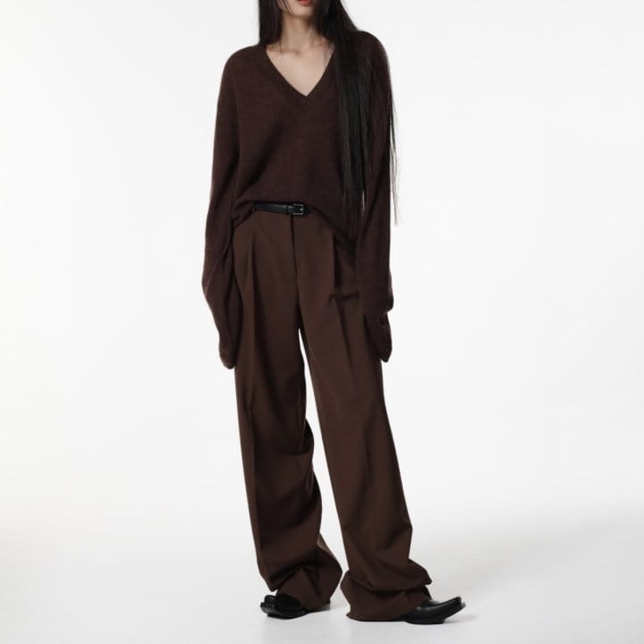 Paper Moon - Korean Women Fashion - #womensfashion - alpaca wool deep V ~ neck knit top - 10
