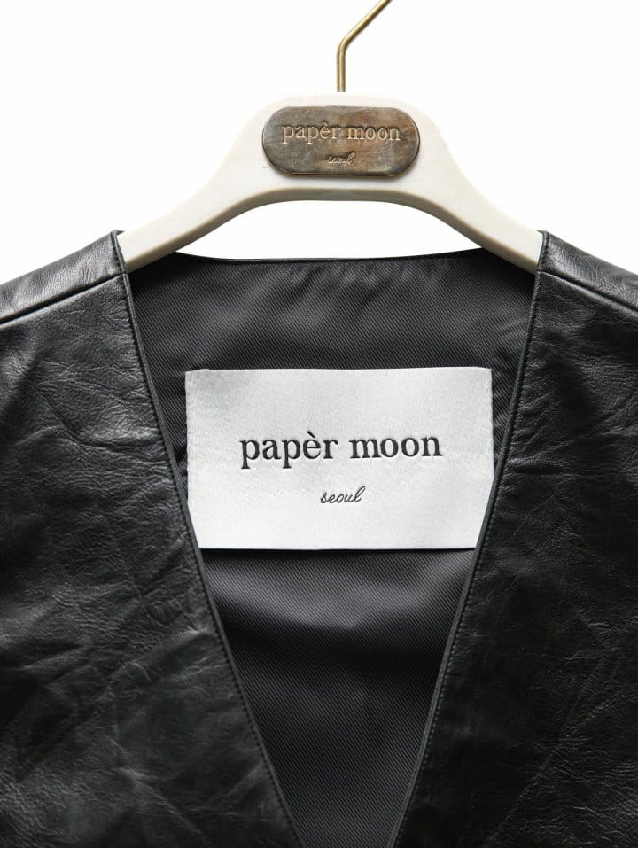 Paper Moon - Korean Women Fashion - #womensfashion - vegan washed leather button down vest - 7