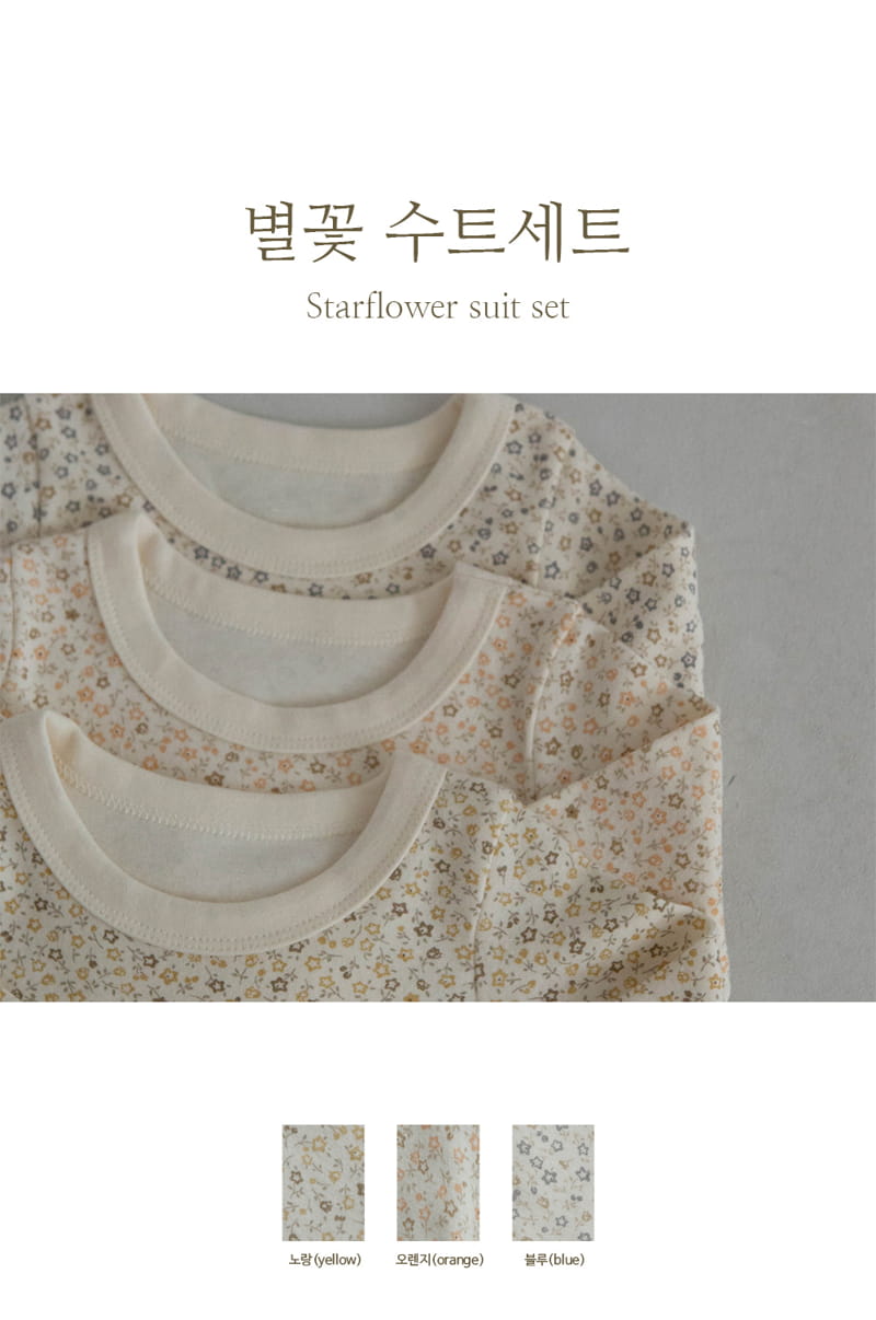 Peekaboo - Korean Baby Fashion - #babyboutiqueclothing - Star Flower Bodysuit Pants Set