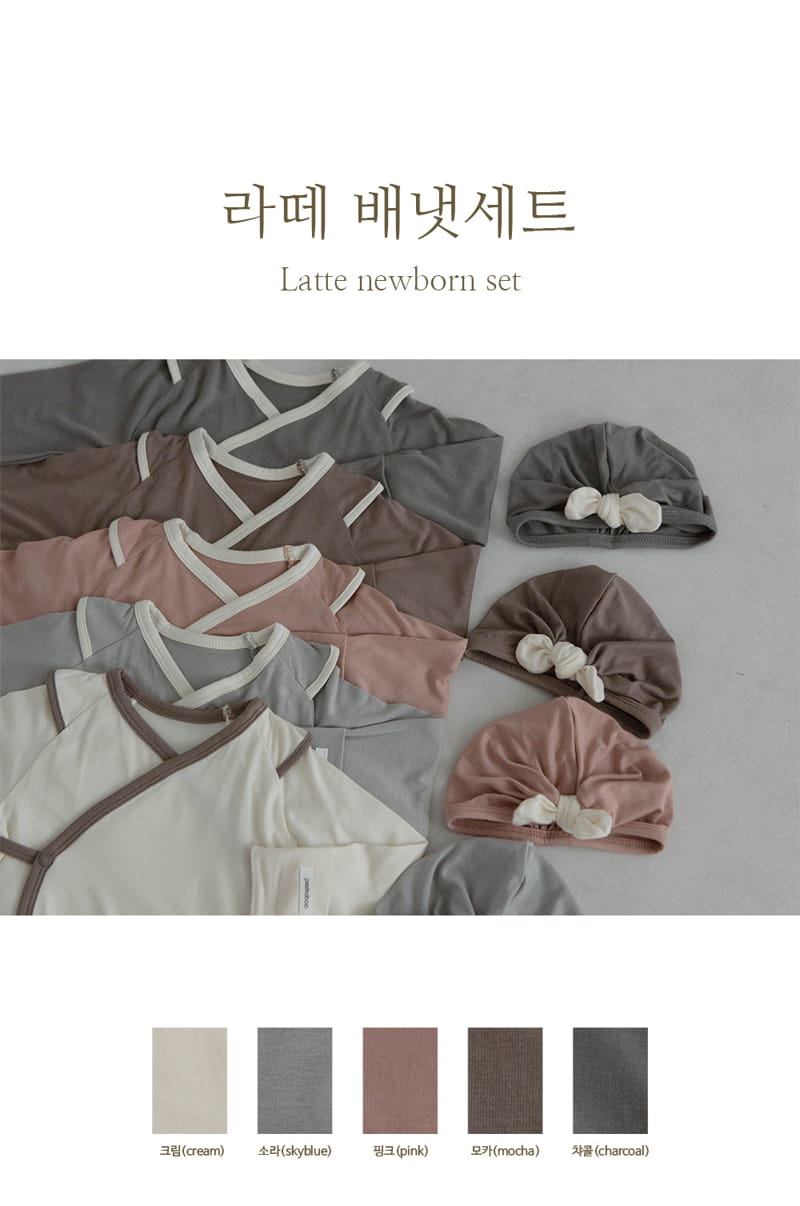 Peekaboo - Korean Baby Fashion - #onlinebabyboutique - Latte Benet Hat Set