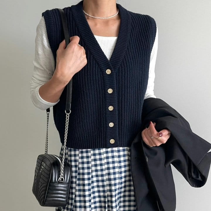 Ripple - Korean Women Fashion - #momslook - Paco Knit Vest - 5