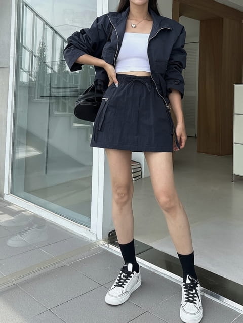 Vanilla - Korean Women Fashion - #momslook - Zipper Twin Skirt