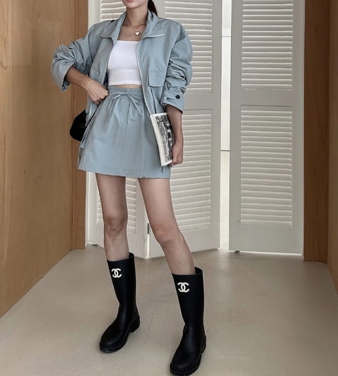Vanilla - Korean Women Fashion - #momslook - Zipper Twin Skirt - 11