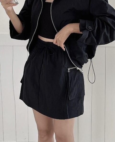Vanilla - Korean Women Fashion - #momslook - Zipper Twin Skirt - 3