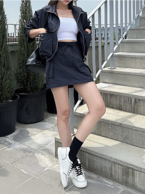 Vanilla - Korean Women Fashion - #momslook - Zipper Twin Skirt - 5
