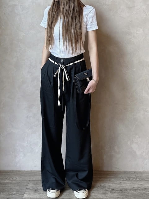 Vanilla - Korean Women Fashion - #momslook - Strap Pants - 2