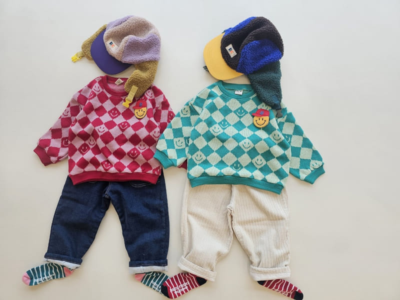 1St Blue - Korean Children Fashion - #childofig - Jacquard Smile Tee - 5