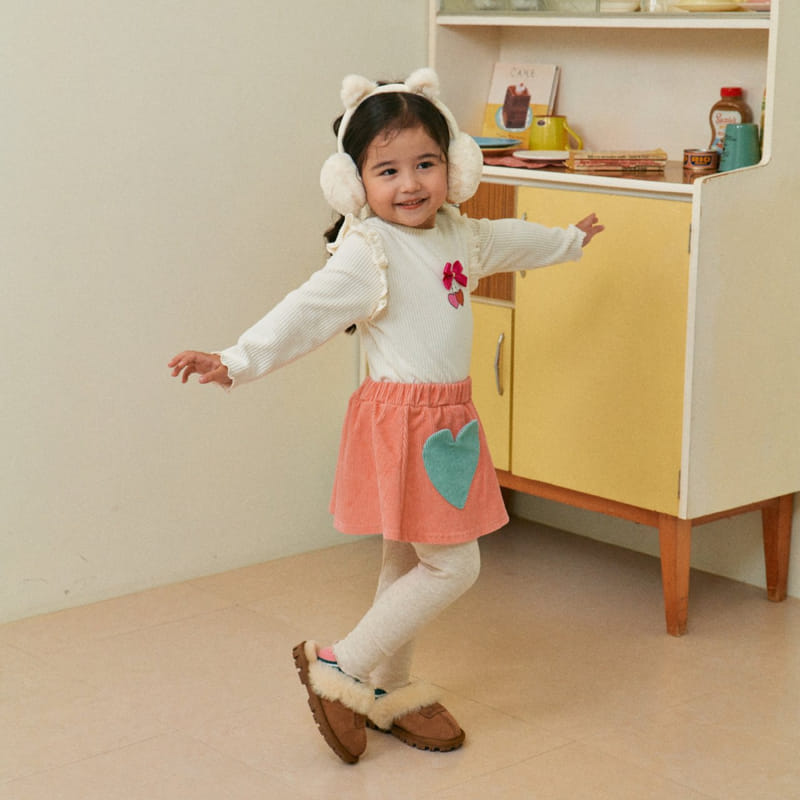 1St Blue - Korean Children Fashion - #childrensboutique - Heart Pocket Skirt Leggings - 2