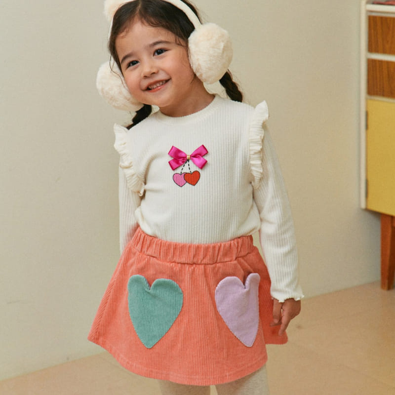 1St Blue - Korean Children Fashion - #designkidswear - Heart Pocket Skirt Leggings - 3