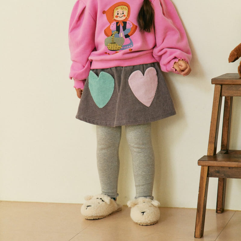 1St Blue - Korean Children Fashion - #designkidswear - Heart Pocket Skirt Leggings - 4