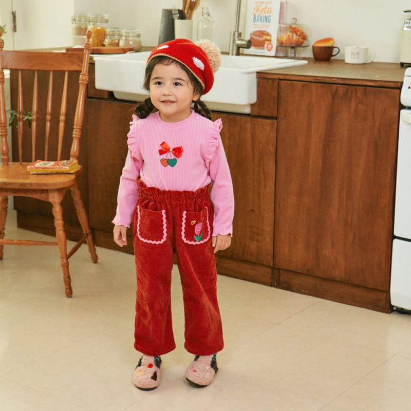 1St Blue - Korean Children Fashion - #fashionkids - Ribbon Frill Tee - 4