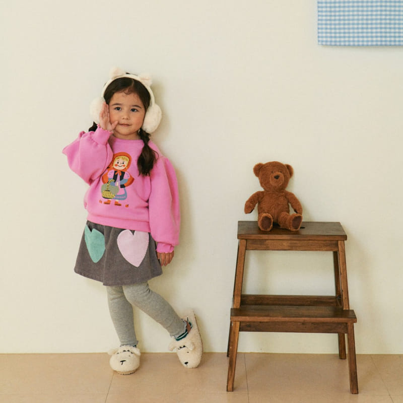 1St Blue - Korean Children Fashion - #kidsstore - Heart Pocket Skirt Leggings - 7