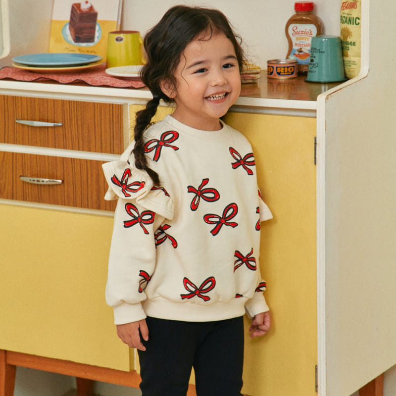 1St Blue - Korean Children Fashion - #kidzfashiontrend - Ribbon Frill Sweatshirt