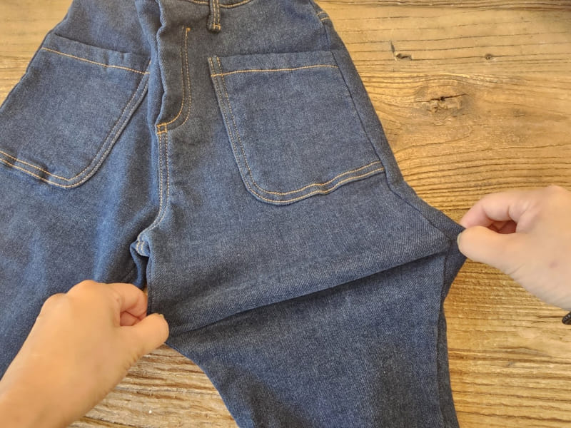 1St Blue - Korean Children Fashion - #minifashionista - Half Open Pocket Jeans - 7