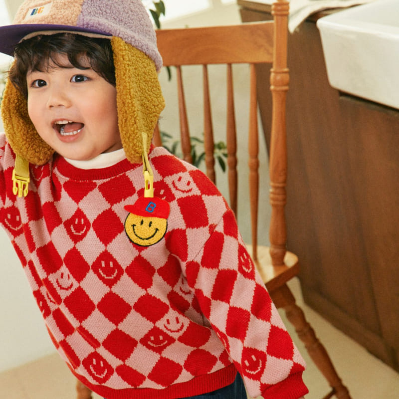 1St Blue - Korean Children Fashion - #toddlerclothing - Jacquard Smile Tee - 3