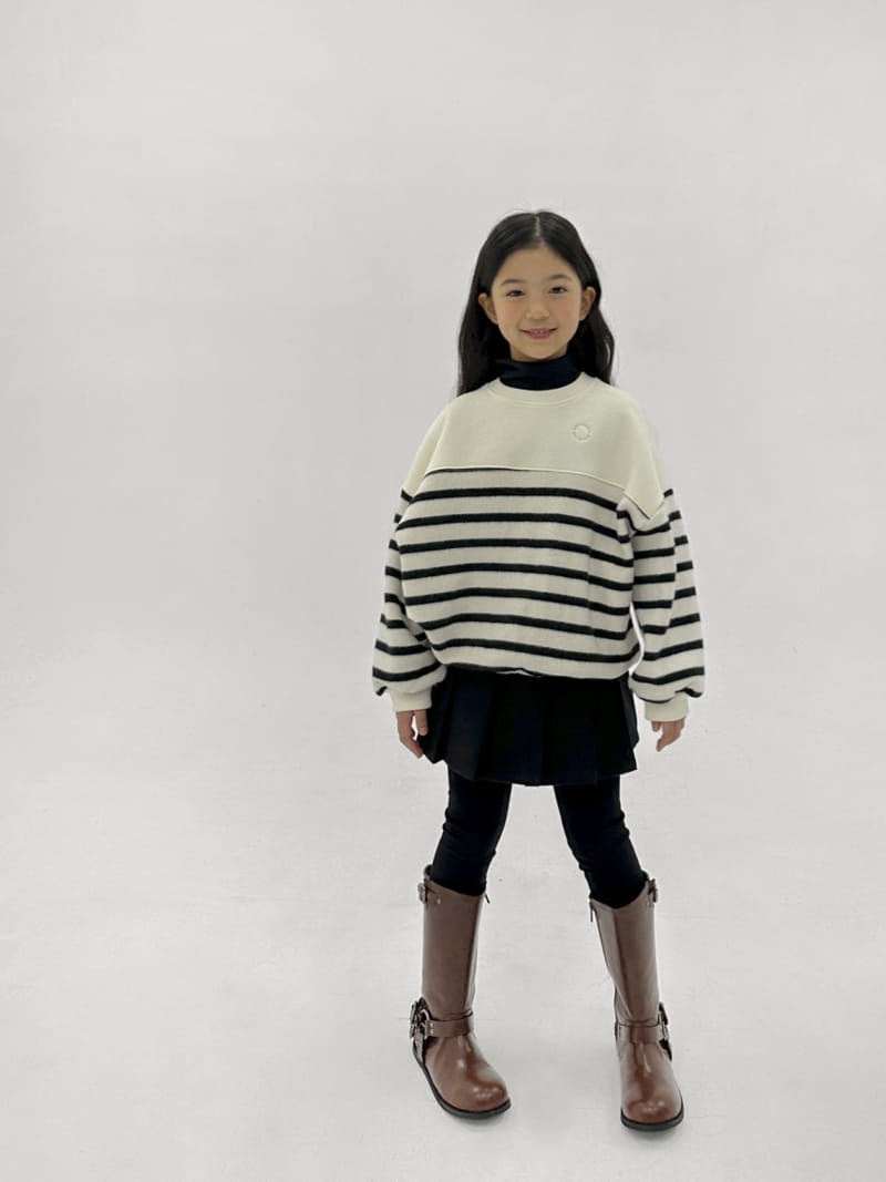 A-Market - Korean Children Fashion - #Kfashion4kids - Half Stripes Sweatshirt - 3