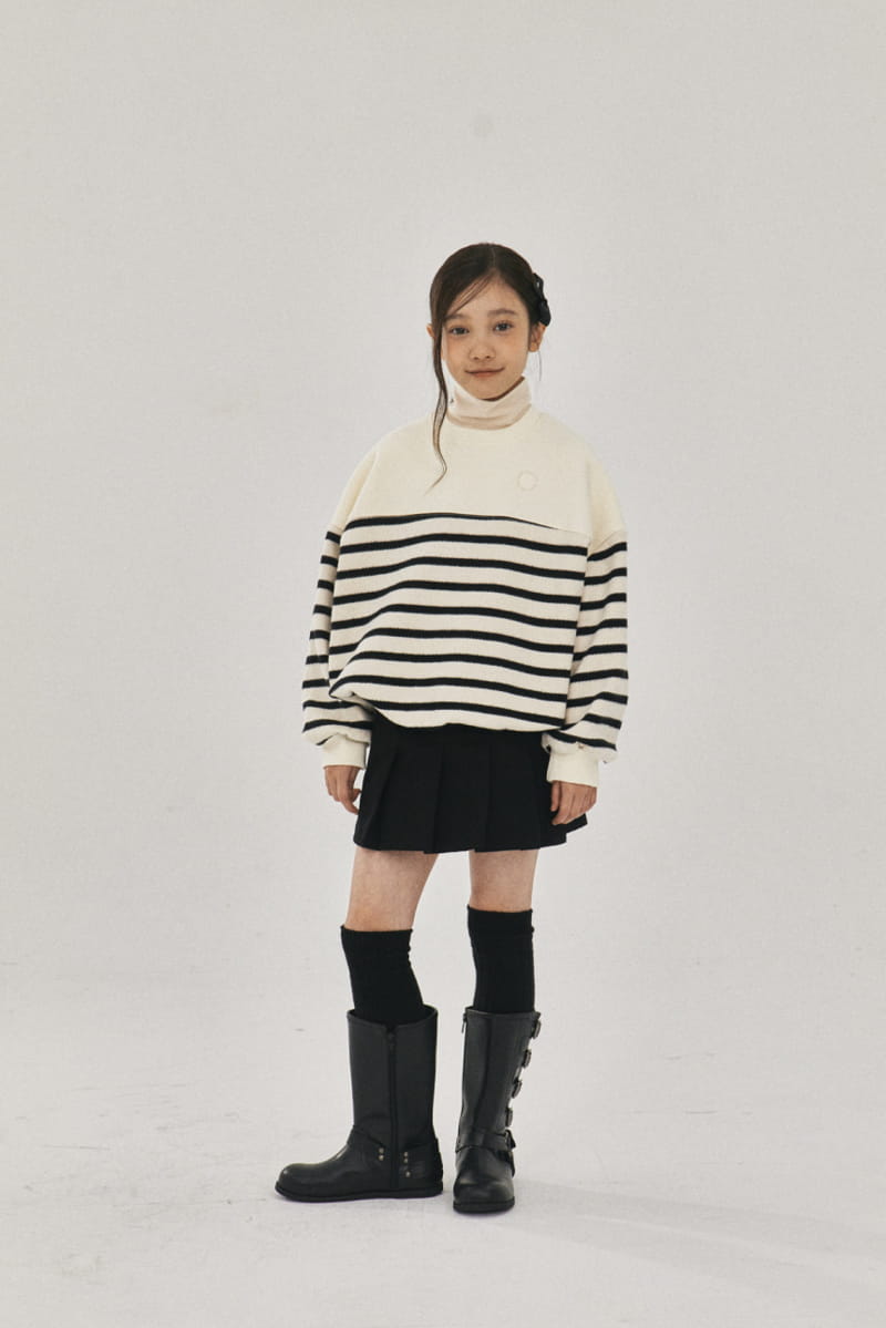 A-Market - Korean Children Fashion - #childofig - Half Stripes Sweatshirt - 9