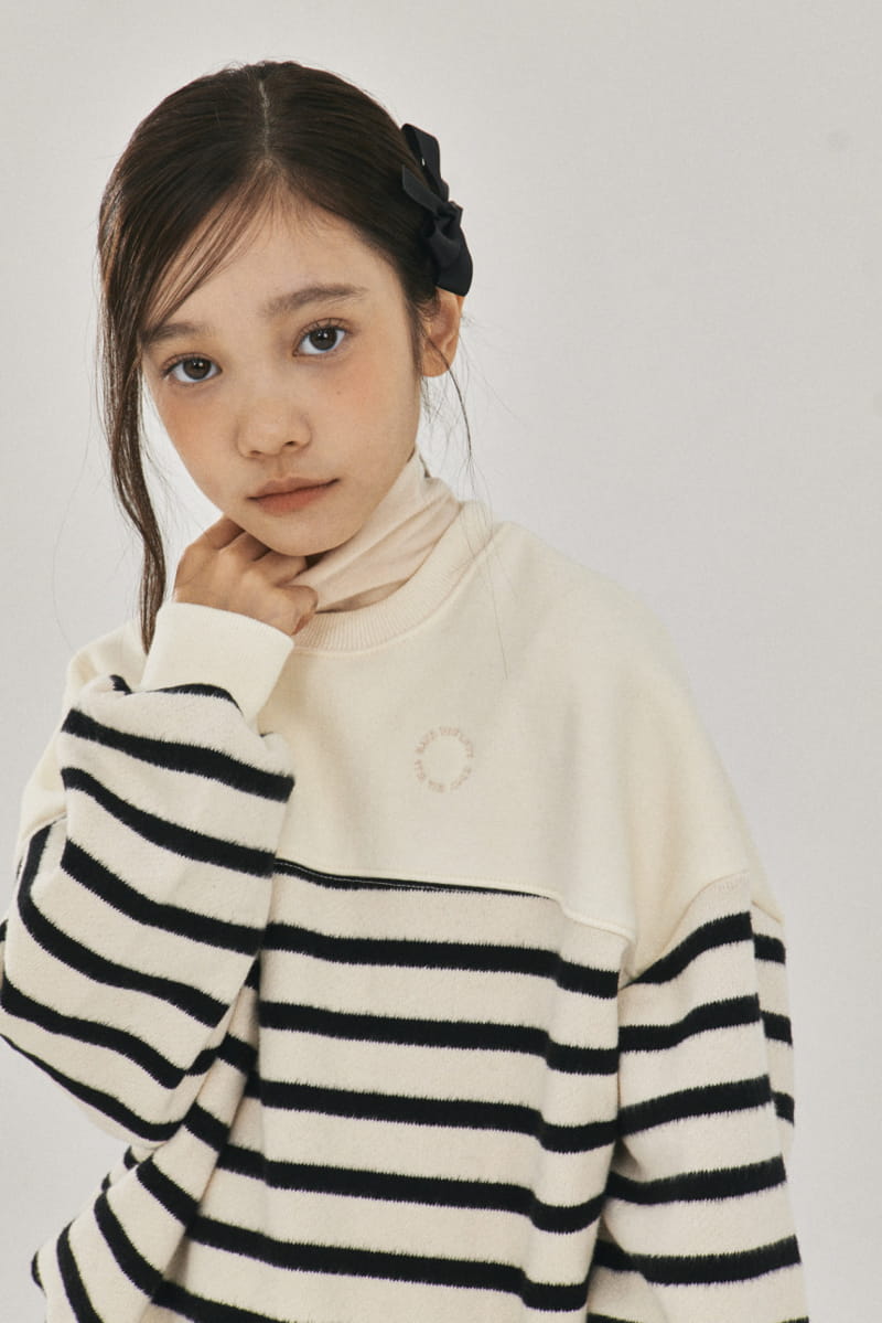 A-Market - Korean Children Fashion - #designkidswear - Half Stripes Sweatshirt - 11