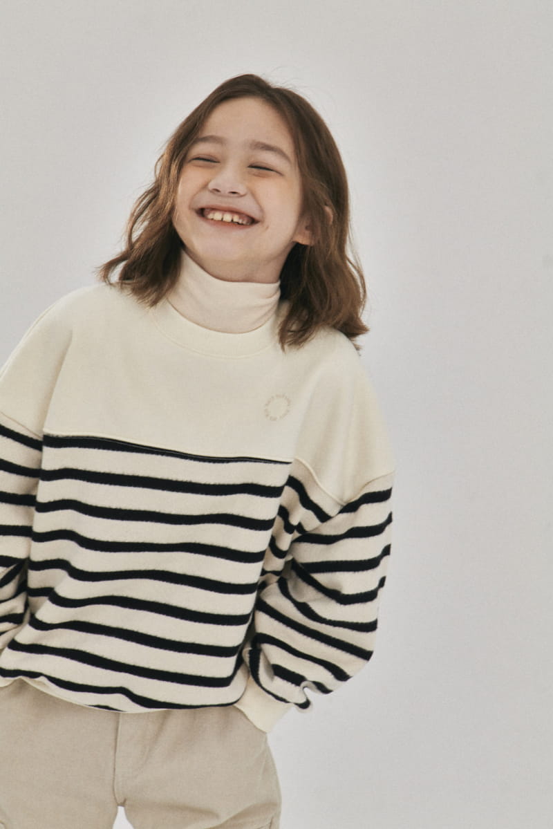 A-Market - Korean Children Fashion - #discoveringself - Half Stripes Sweatshirt - 12