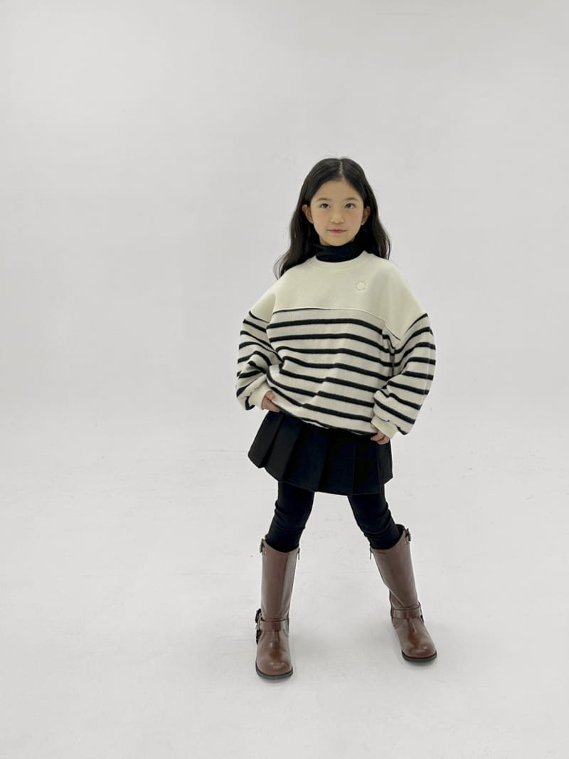 A-Market - Korean Children Fashion - #Kfashion4kids - Half Stripes Sweatshirt - 4