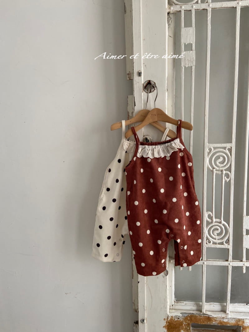 Anne Shirley - Korean Baby Fashion - #babyclothing - Dot Dungareed Bodysuit - 3