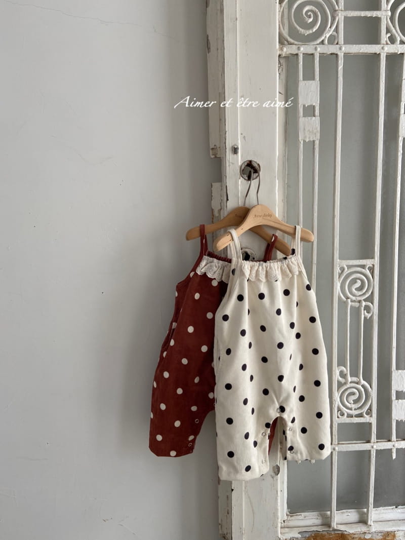 Anne Shirley - Korean Baby Fashion - #babyclothing - Dot Dungareed Bodysuit - 4