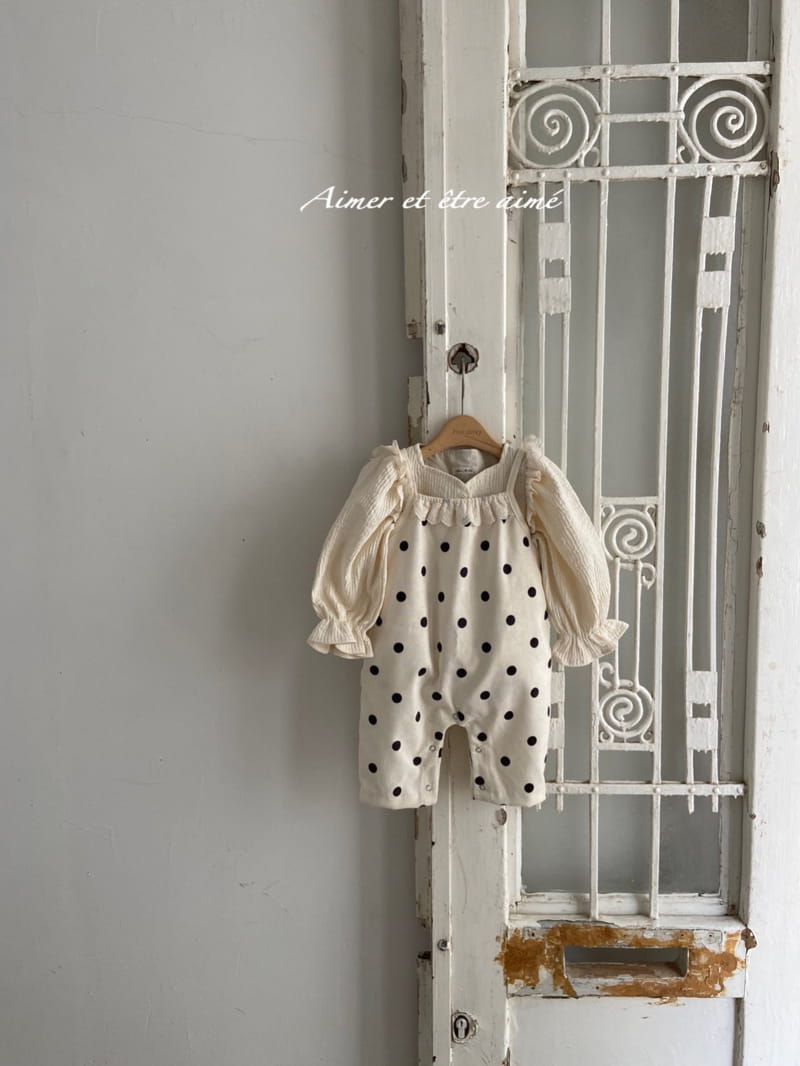 Anne Shirley - Korean Baby Fashion - #babygirlfashion - Dot Dungareed Bodysuit - 6