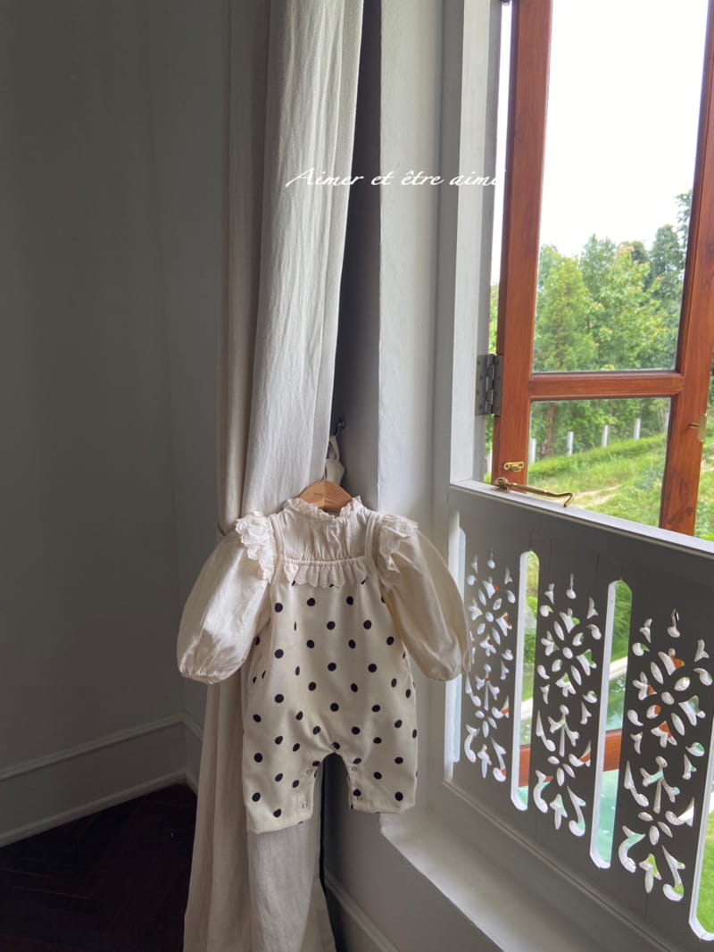 Anne Shirley - Korean Baby Fashion - #babylifestyle - Dot Dungareed Bodysuit - 7
