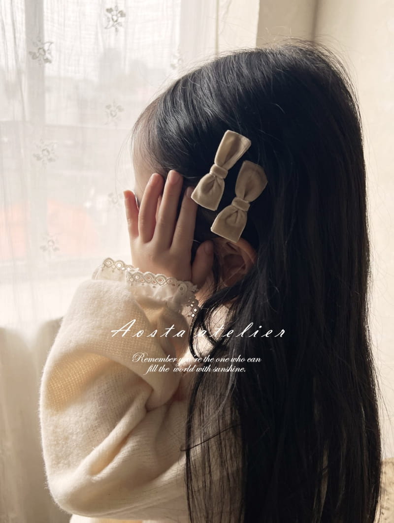 Aosta - Korean Children Fashion - #Kfashion4kids - Velvet Ribbon Hairpin - 6
