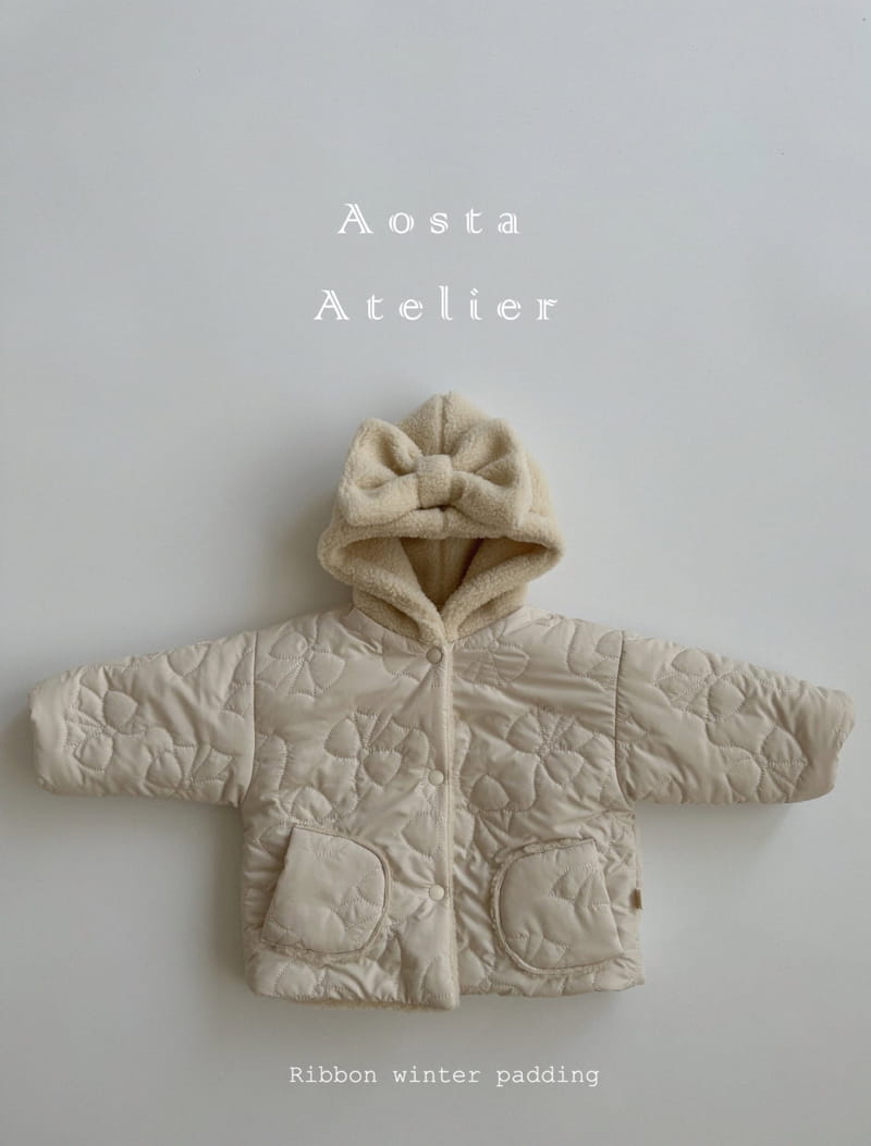 Aosta - Korean Children Fashion - #childrensboutique - Ribbon Shu Padding Jacket - 2