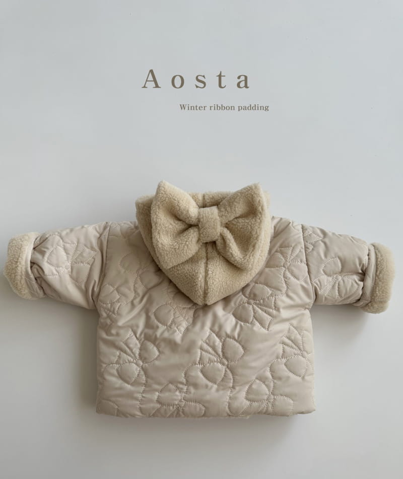 Aosta - Korean Children Fashion - #designkidswear - Ribbon Shu Padding Jacket - 4