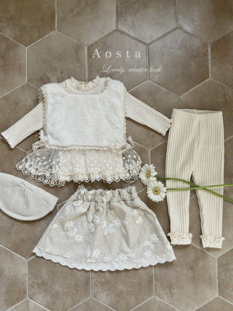 Aosta - Korean Children Fashion - #kidzfashiontrend - Lace Frill Vest - 5