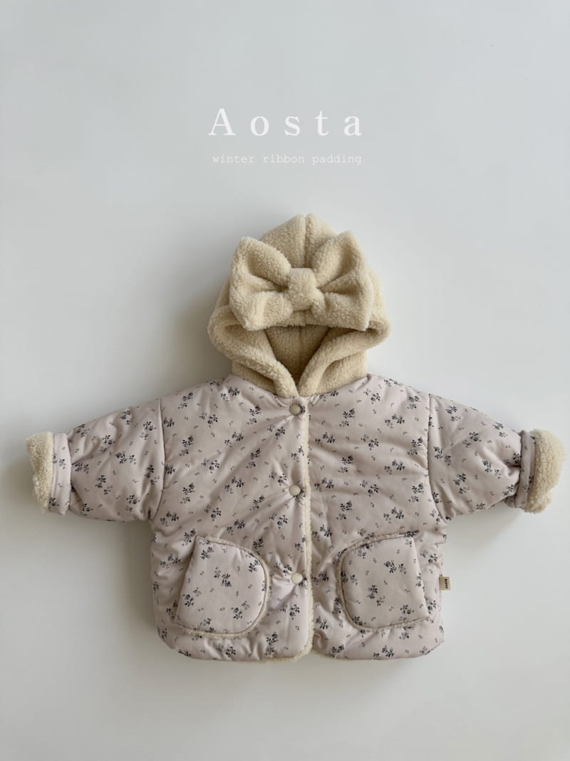 Aosta - Korean Children Fashion - #minifashionista - Ribbon Shu Padding Jacket - 12