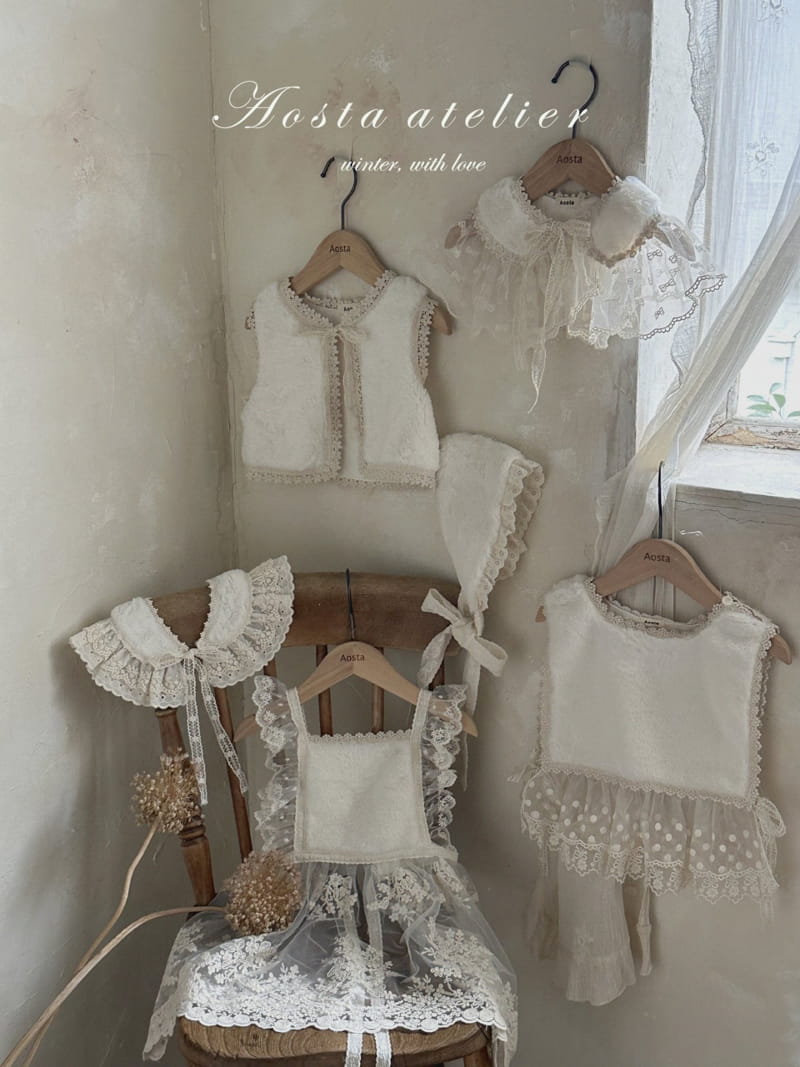 Aosta - Korean Children Fashion - #toddlerclothing - Lace Frill Vest - 12