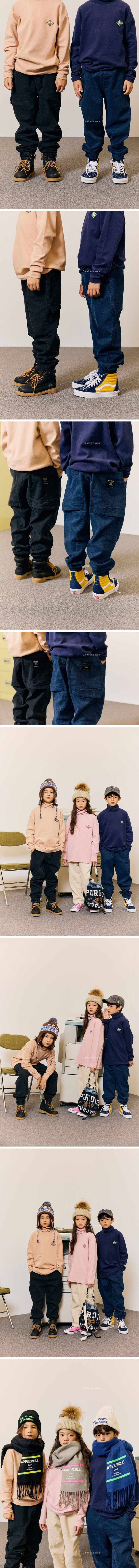 Apple Smile - Korean Children Fashion - #childrensboutique - Denim Walk Pants