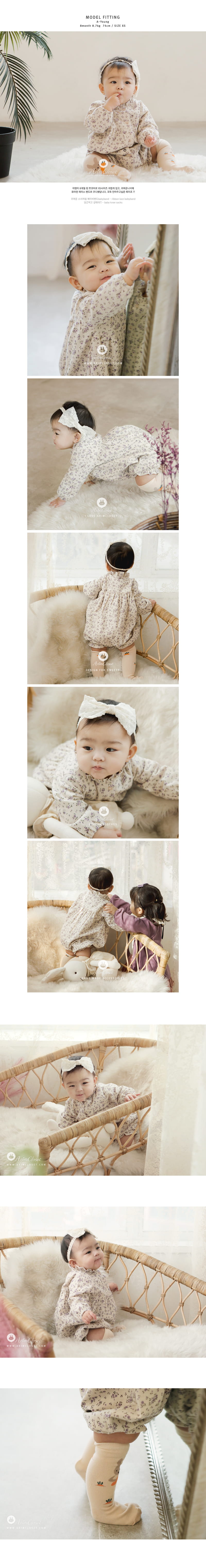Arim Closet - Korean Baby Fashion - #babyclothing - Rabbit Flower Cute Open Bodysuit - 3