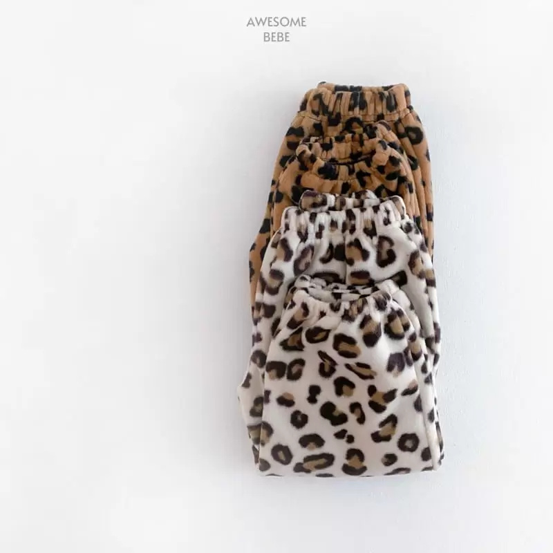 Awesome Bebe - Korean Children Fashion - #Kfashion4kids - Leopard Fleece Pants - 8