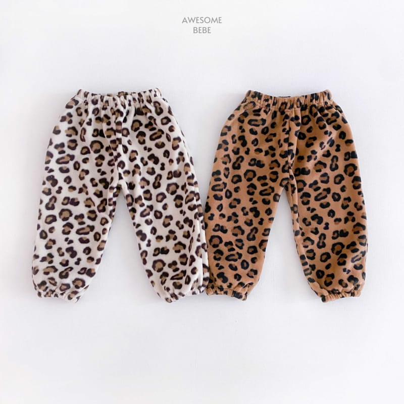 Awesome Bebe - Korean Children Fashion - #designkidswear - Leopard Fleece Pants - 2