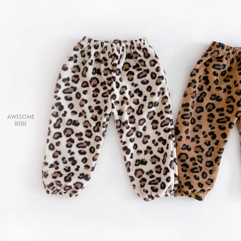 Awesome Bebe - Korean Children Fashion - #discoveringself - Leopard Fleece Pants - 3