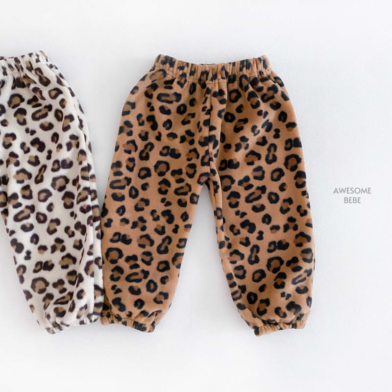 Awesome Bebe - Korean Children Fashion - #discoveringself - Leopard Fleece Pants - 4