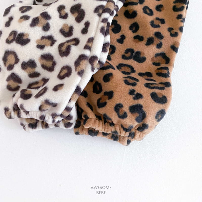 Awesome Bebe - Korean Children Fashion - #kidsstore - Leopard Fleece Pants - 6