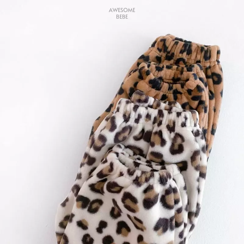 Awesome Bebe - Korean Children Fashion - #littlefashionista - Leopard Fleece Pants - 9