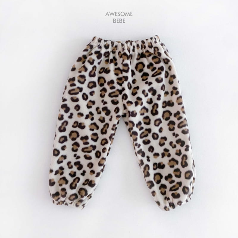 Awesome Bebe - Korean Children Fashion - #prettylittlegirls - Leopard Fleece Pants - 12
