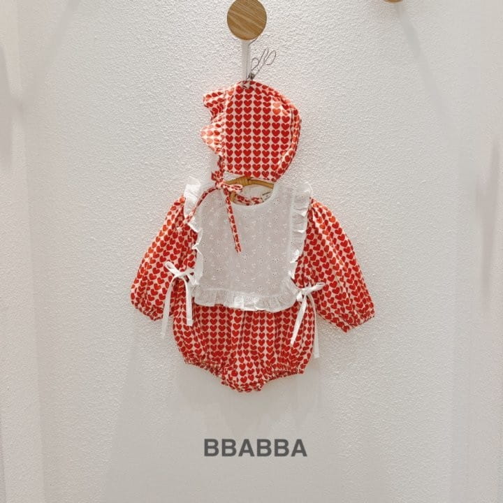 Bbabba - Korean Baby Fashion - #babyfever - Rib Heart Bodysuit with Bonnet - 5